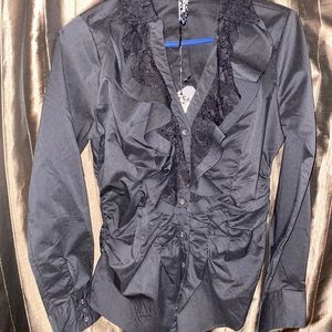 Black long sleeve FCNY button up